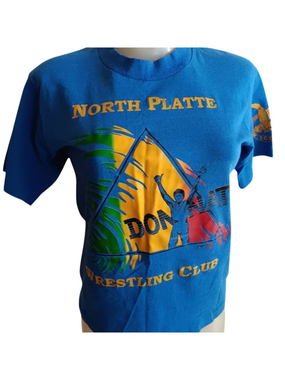 Nebraska Wrestling Club True Vintage T-Shirt Small Single Stitch 90's Rainbow